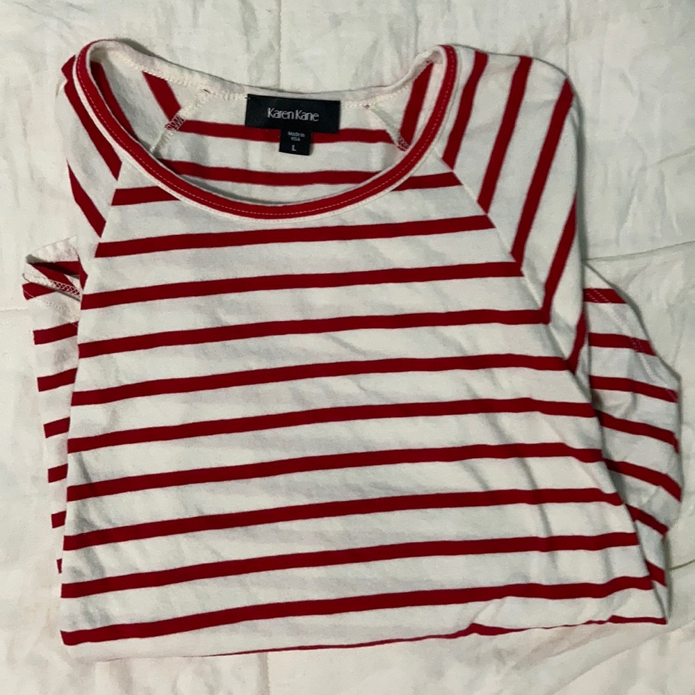 New Karen Kane Striped 3/4th sleeve tee